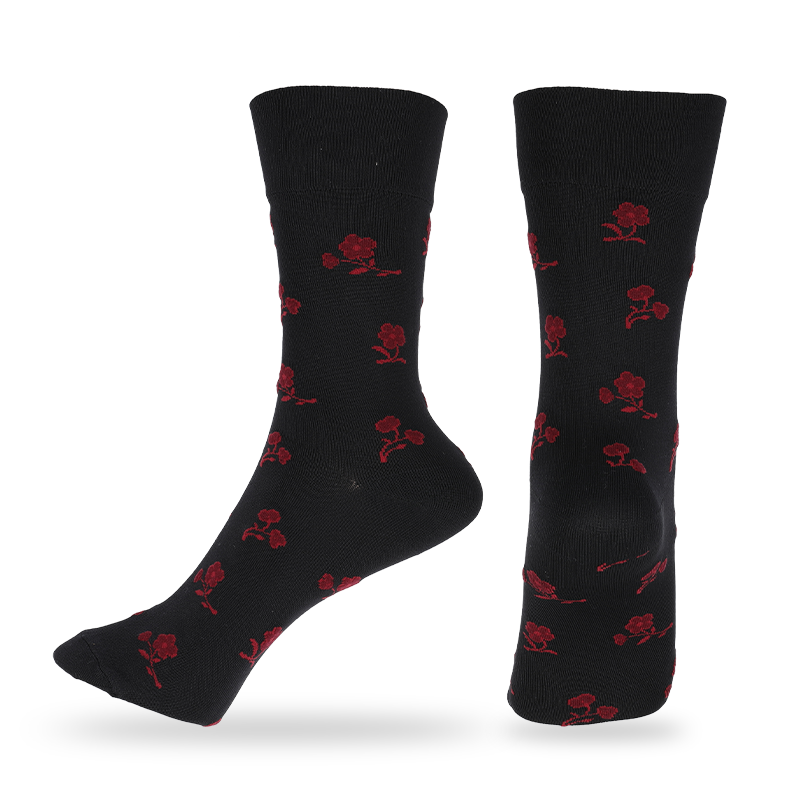 Wholesale or custom ladies microfiber nylon dress socks with florals