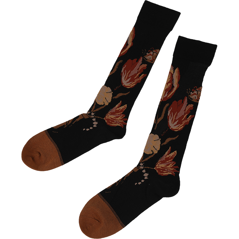 Match the aesthetic of your apparel collection while boosting the AOV of your customers ladies kneehigh fashion novelty stocking with flower pattern