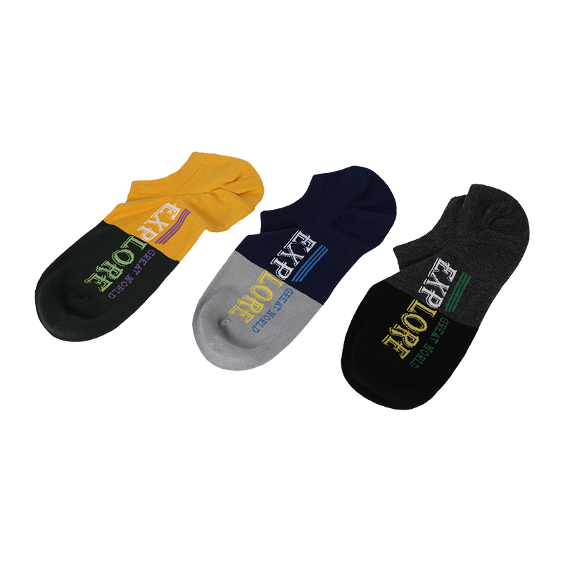 Customized logo accept men premium classic U-stitched heel no-show sneaker invisible seamless toe socks