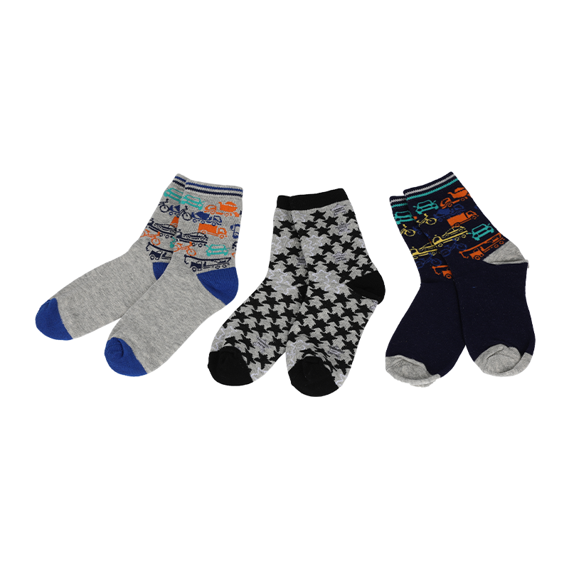 European style children cotton cute socks with patterned trucks, stars or cars