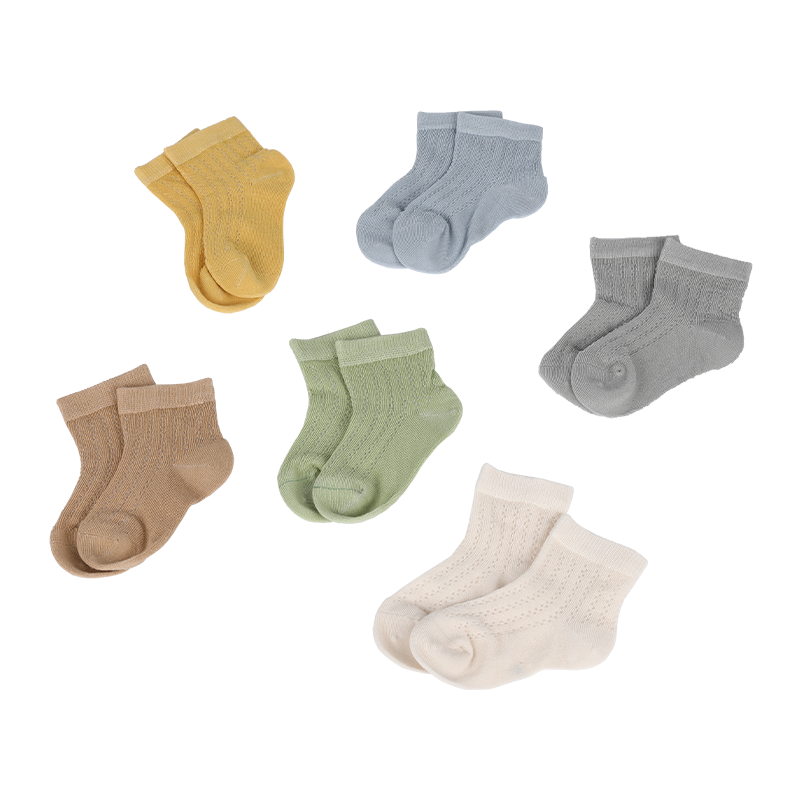 3-10 years baby and children 144N ribbed mesh breathable cotton thin socks of 4 sizes