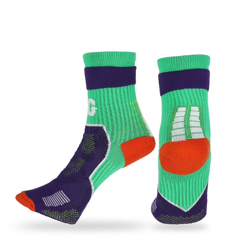Freestyle terry/pile athletic basketball socks with stay-up technology, arch support and breathable mesh design for men