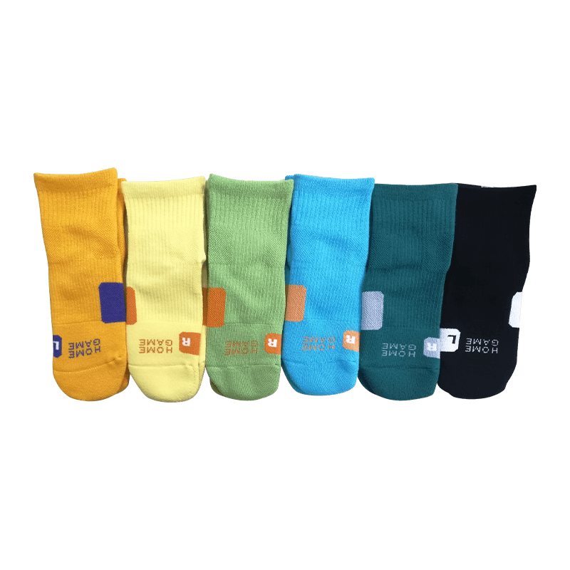 High-end random terry select terry jacquard distinguishing left and right foot basketball sport socks