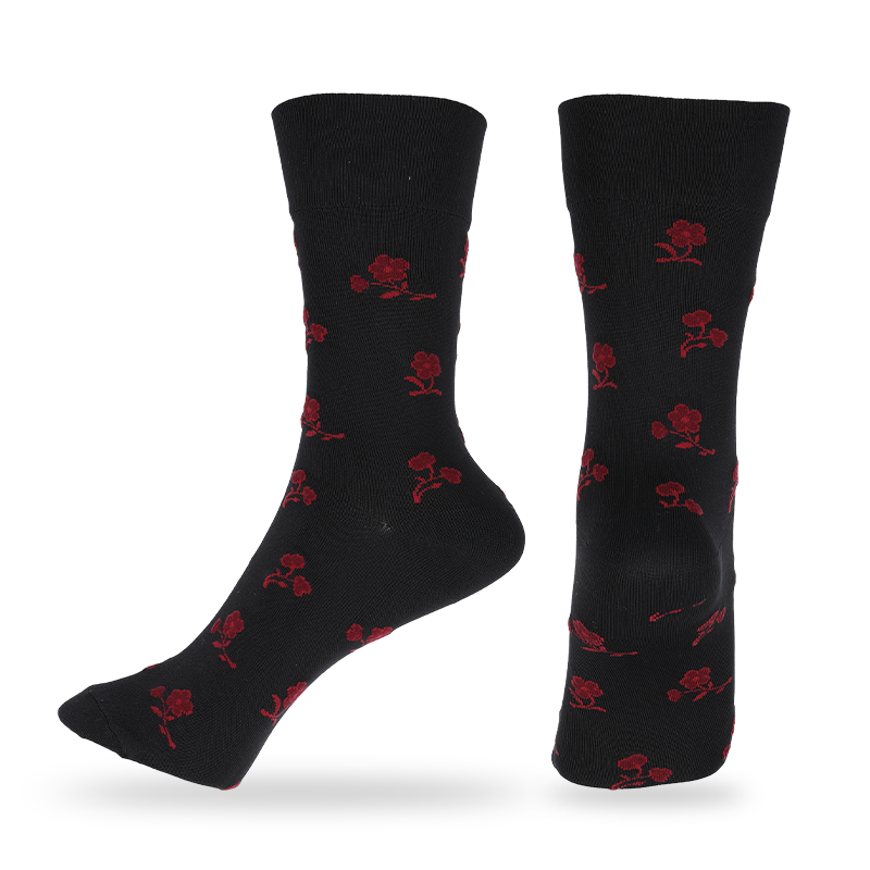 Wholesale or custom ladies microfiber nylon dress socks with florals