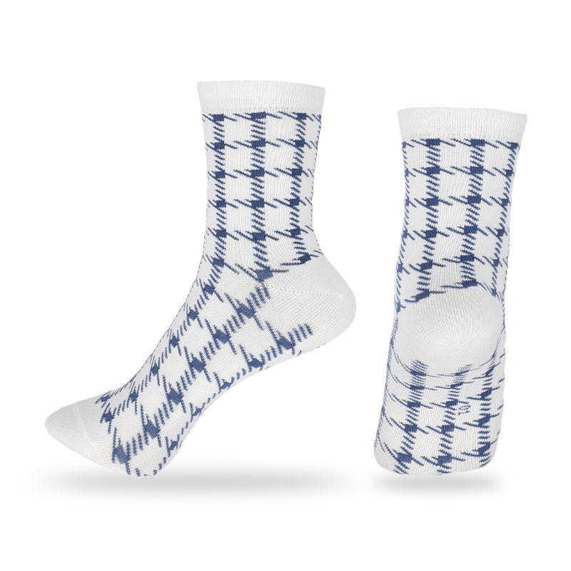 ODM men plaid pattern dress casual invisible seamless socks 
