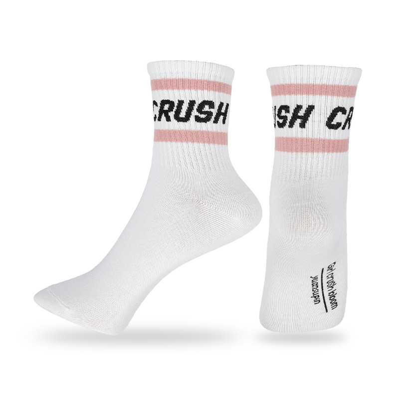 Unisex classic striped quarter socks with letters design