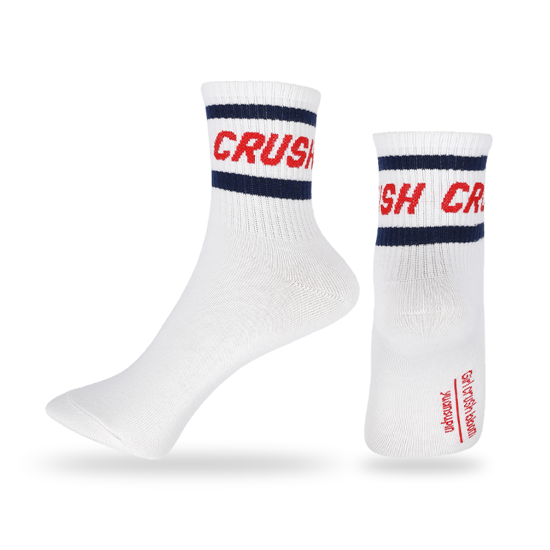 Unisex classic striped quarter socks with letters design