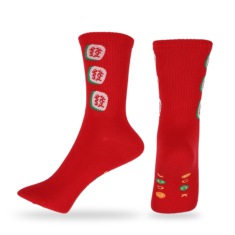 Wholesale or custom ladies Chinese style dress socks with Chinese characters and patterns