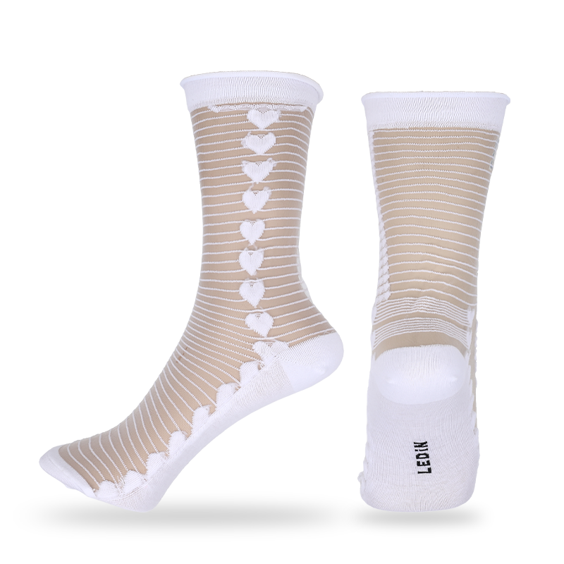 Wholesale or custom ladies transparent glass crystal silk summer season thin dress socks