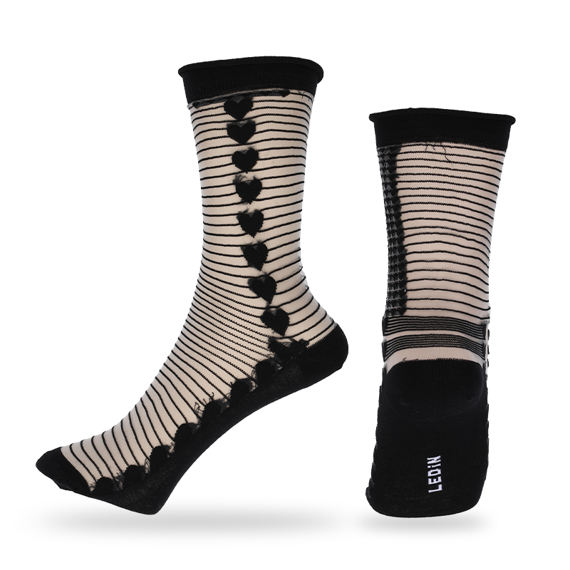 Wholesale or custom ladies transparent glass crystal silk summer season thin dress socks
