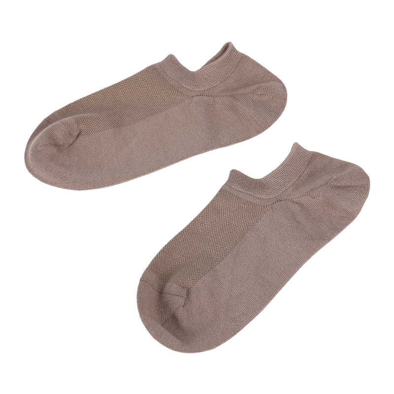 Ladies classic breathable mesh instep U-stitched heel no show socks