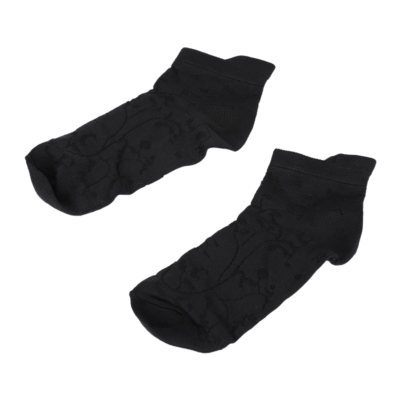ladies super soft microfiber nylon floral pattern low cut sneaker ankle socks