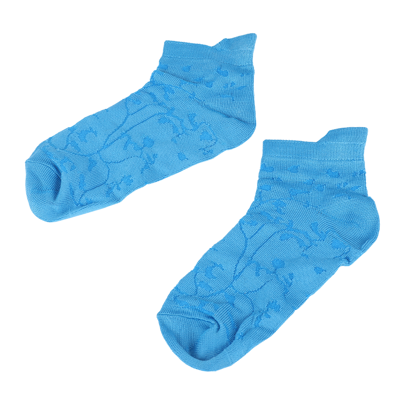 ladies super soft microfiber nylon floral pattern low cut sneaker ankle socks