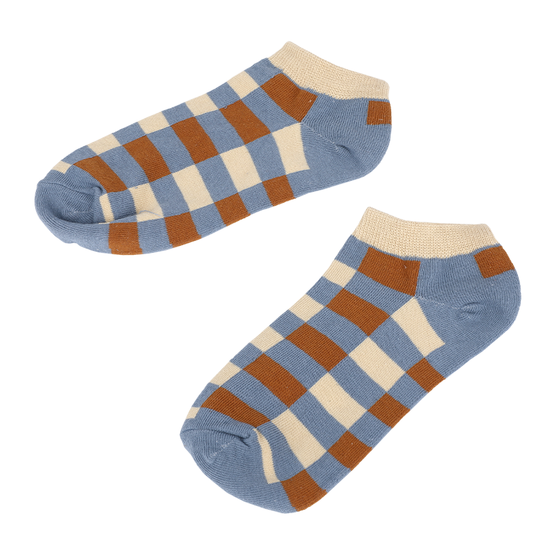 Men classic striped plaid ankle smooth toe sneaker socks liner sport socks make of eco-friendly nature's fresh 100% degradable yarn