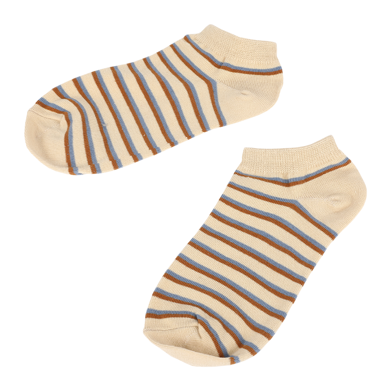 Men classic striped plaid ankle smooth toe sneaker socks liner sport socks make of eco-friendly nature's fresh 100% degradable yarn