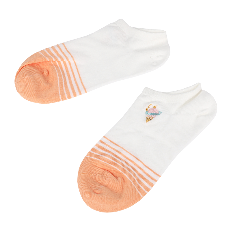 Wholesale custom ladies classic low cut ankle sneaker socks with embroidery hosiery
