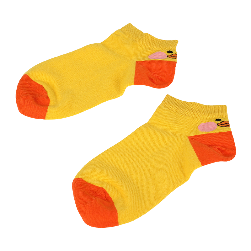 Wholesale custom low price ladies low cut sneaker ankle socks with cute cartoon patterned above the heel