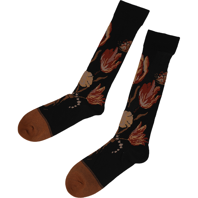 Match the aesthetic of your apparel collection while boosting the AOV of your customers ladies kneehigh fashion novelty stocking with flower pattern