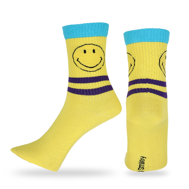 Custom men casual crew  socks with smiley emoji faces patterns and letters,which are made with high quality cotton,so socks are soft,comfortable,durable,breathable and warm.