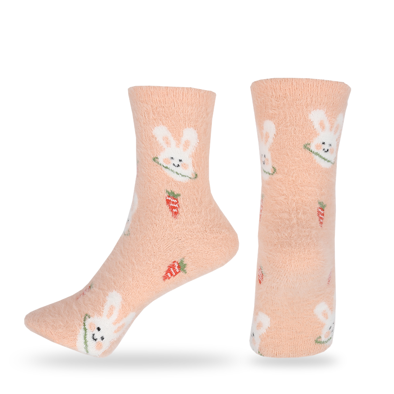 Wholesale or custom artificial-marten winter design pattern thermal warm socks 