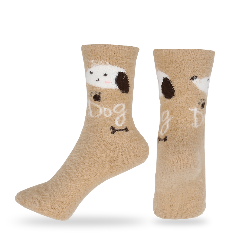 Wholesale or custom artificial-marten winter design pattern thermal warm socks 