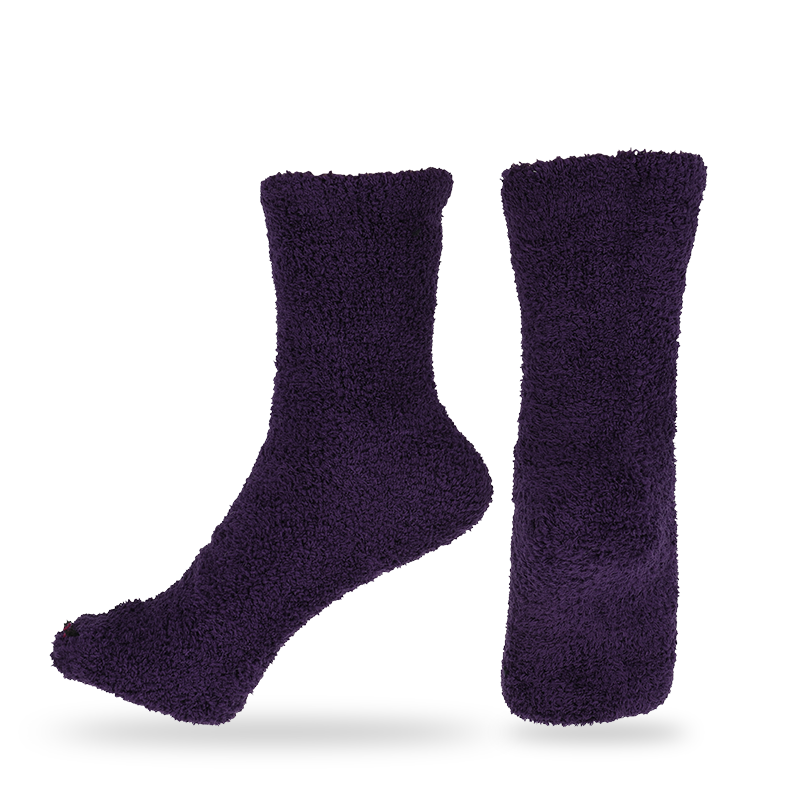 Custom super soft feather yarn low-gauge winter thermal warm fuzzy indoor floor socks 