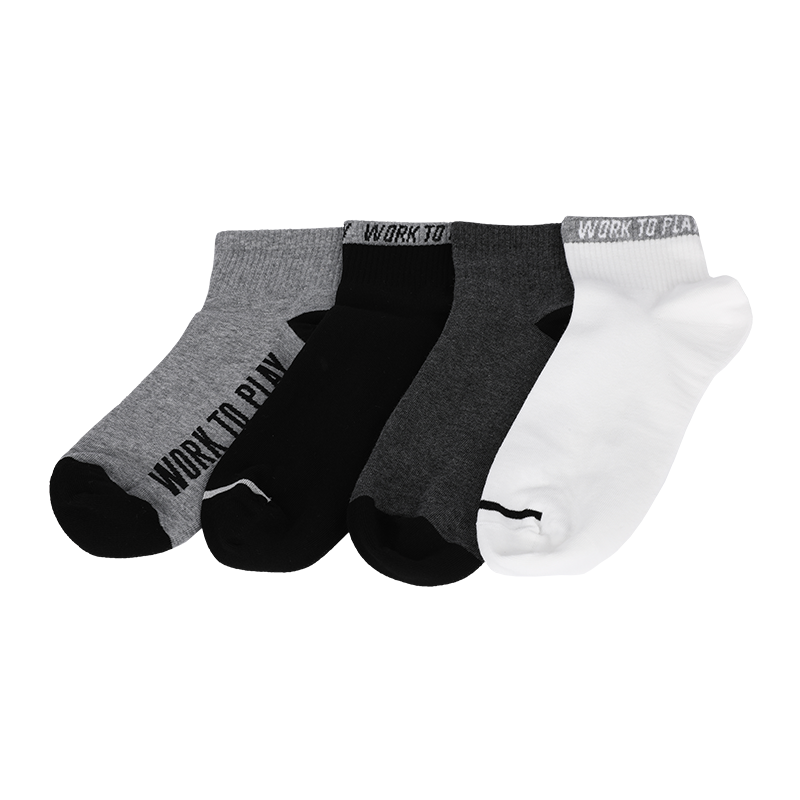 Classic basic Men reinforced heel and toe and stay-up technology low cut ankle sports socks 