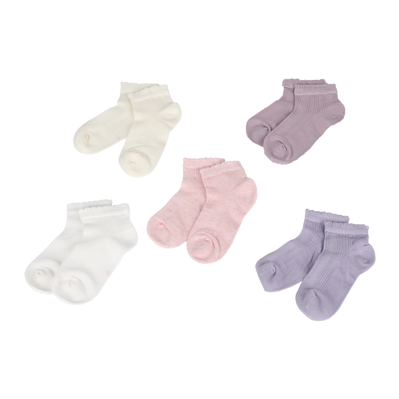 0~8 years children summer season ribbed jacquard socks with ruffle welt