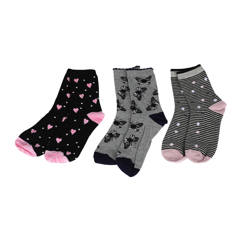 Manufacturer customize patterns, logo, sizes, colours and so onhot-selling custom stylish children novelty patterned crew socks for girls