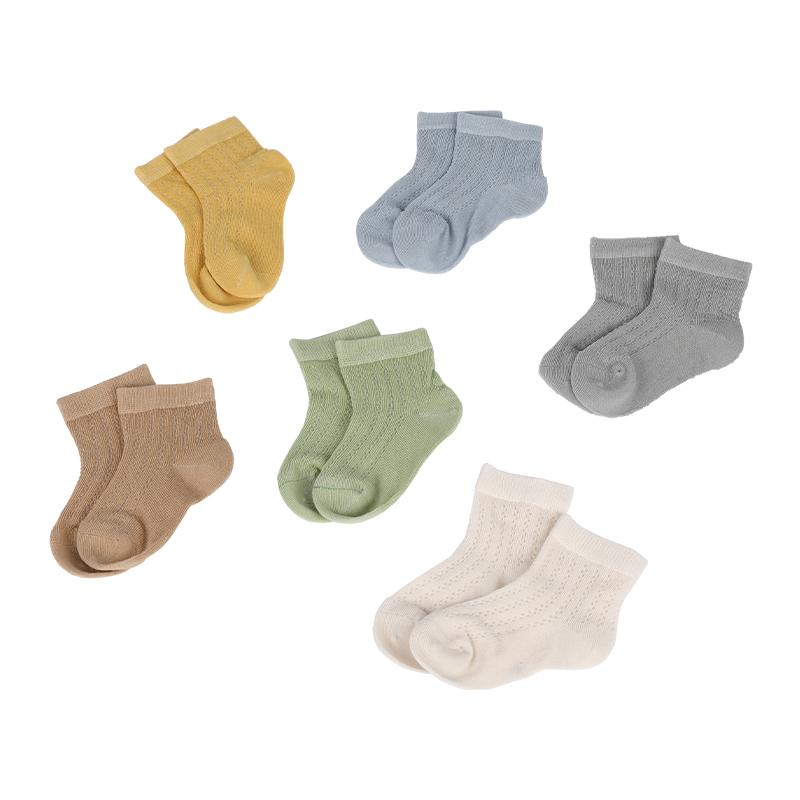 3-10 years baby and children 144N ribbed mesh breathable cotton thin socks of 4 sizes