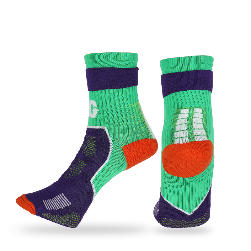 Freestyle terry/pile athletic basketball socks with stay-up technology, arch support and breathable mesh design for men