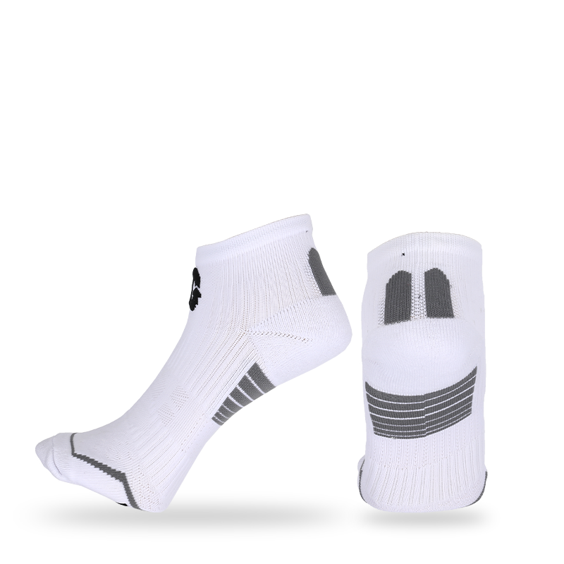 Free cushion terry/pile athletic low cut socks with stay-up technology,arch support and breathable mesh design