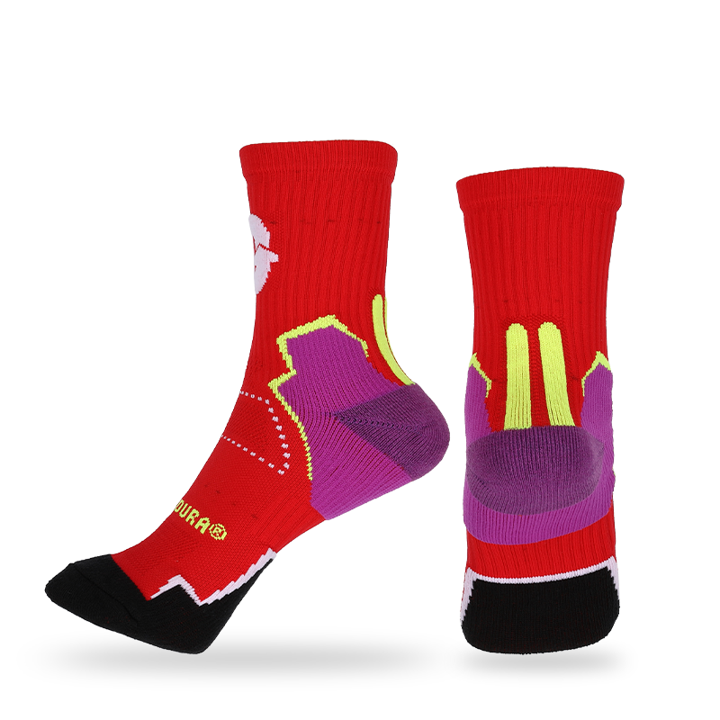 Free cushion terry/pile athletic socks with stay-up technology,arch support and breathable mesh design