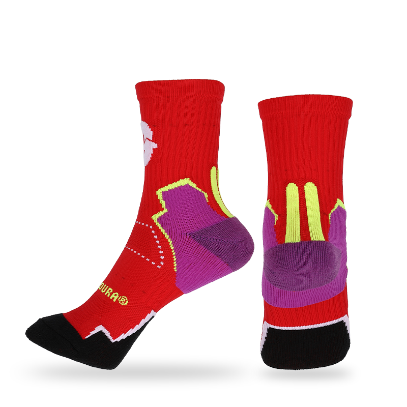Free cushion terry/pile athletic socks with stay-up technology,arch support and breathable mesh design