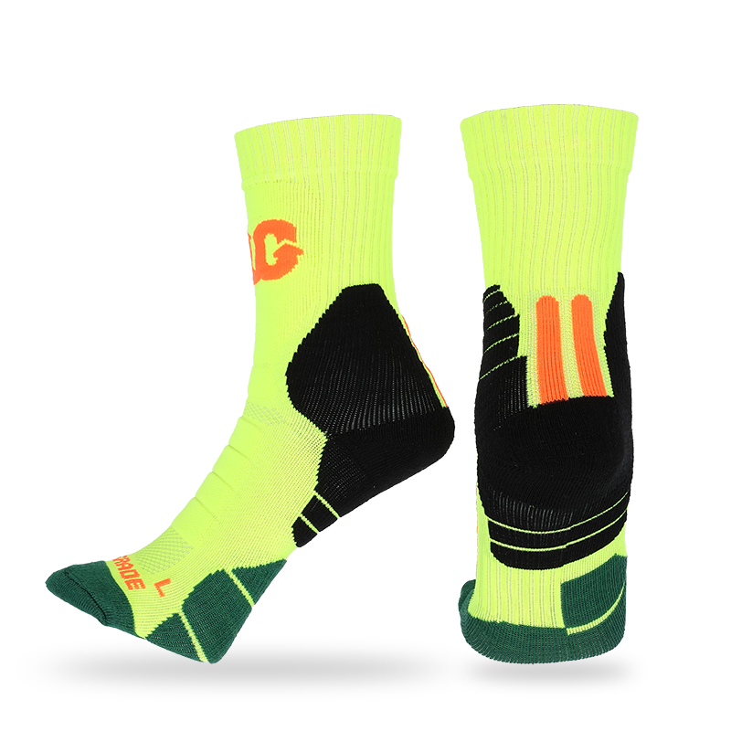 Free cushion terry/pile athletic socks with stay-up technology,arch support and breathable mesh design