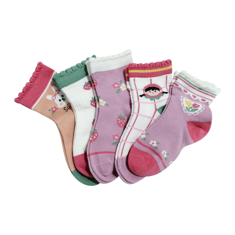 Children pecot welt pattern socks
